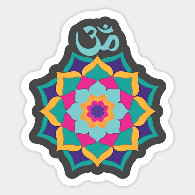 Colorful Om Mandala Sticker by emma17